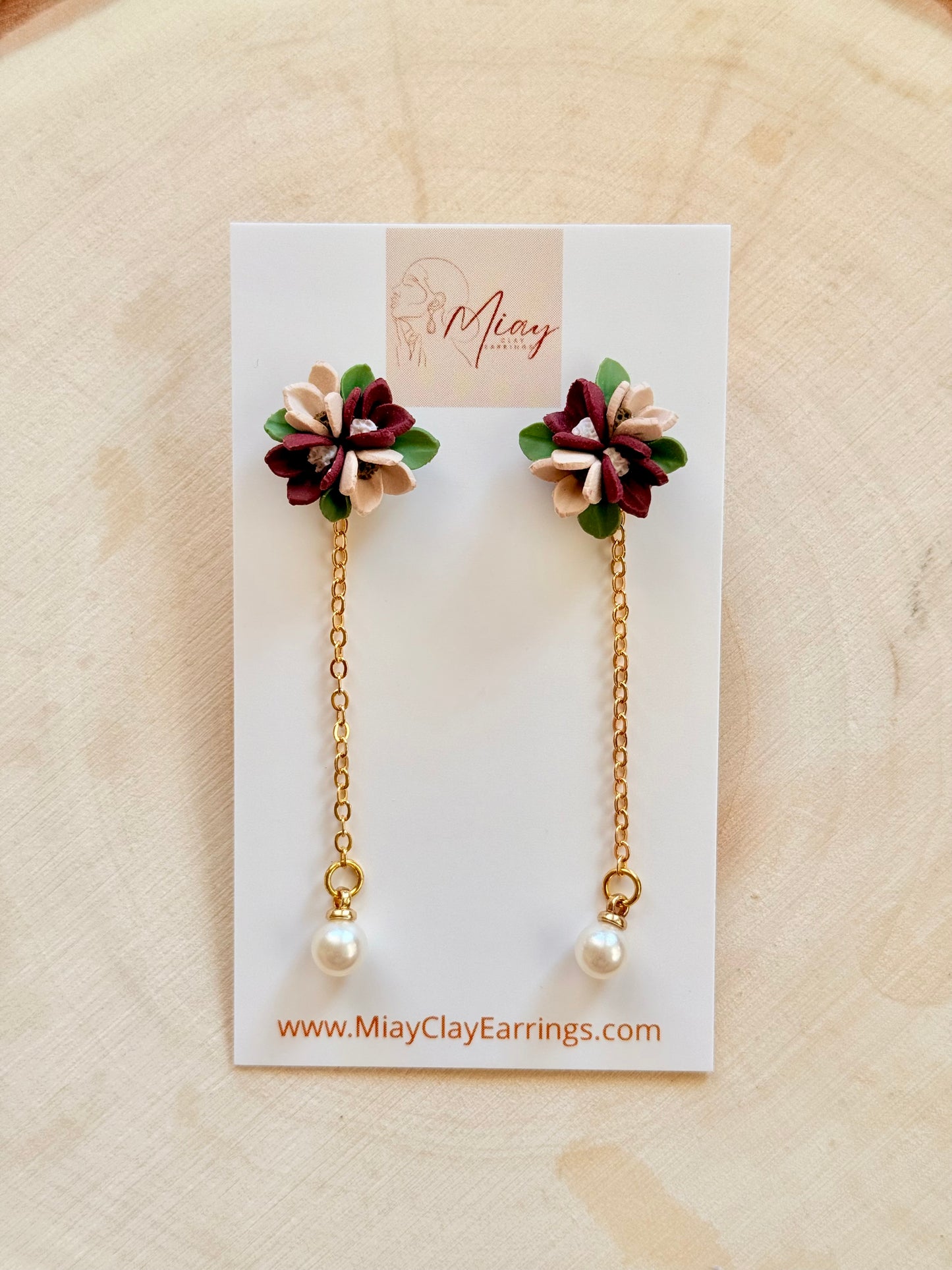 Bloom Earrings (Red Wine)