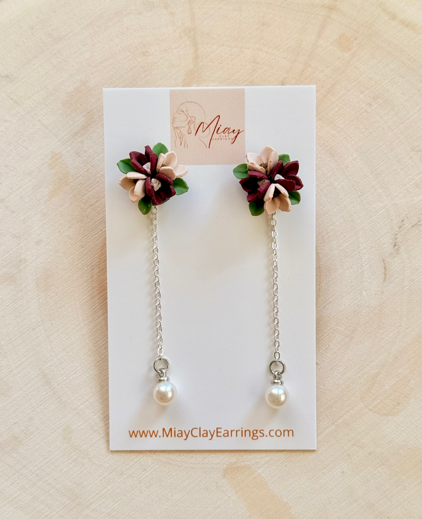 Bloom Earrings (Red Wine)