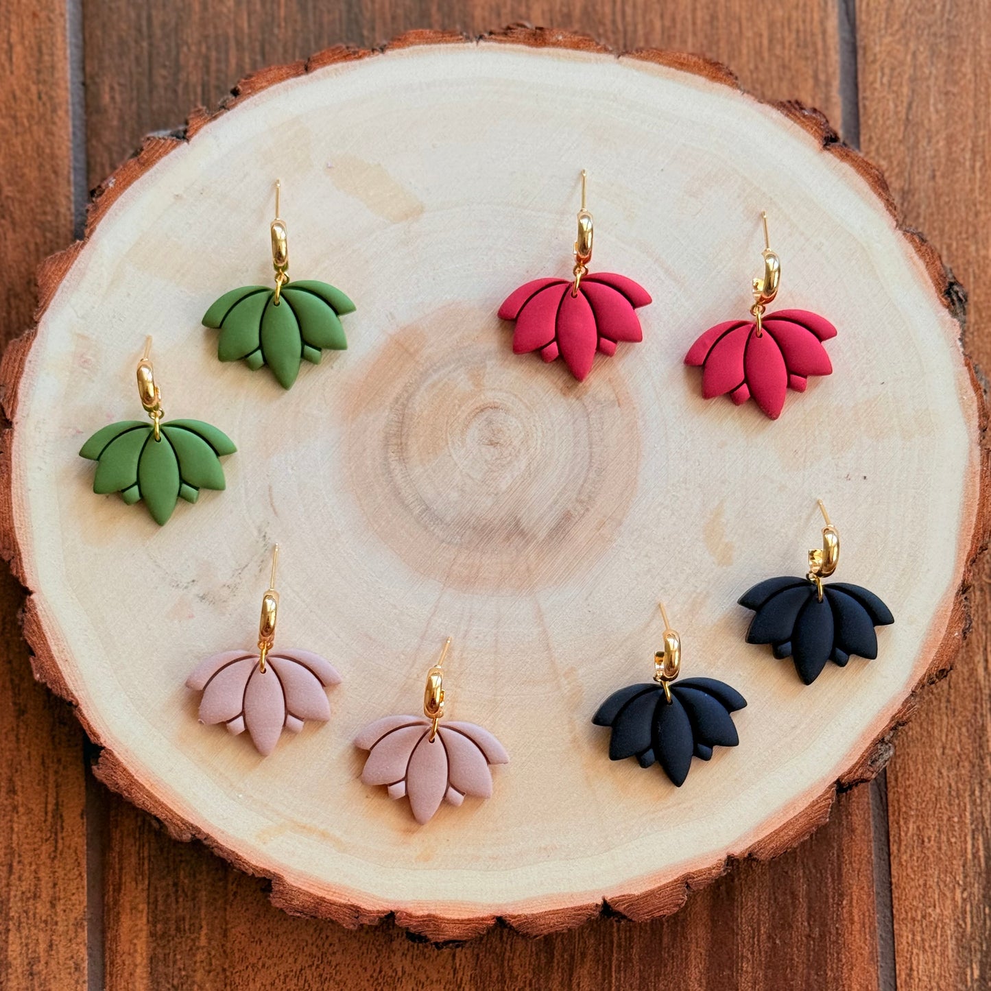 Lilie Earrings (Deep Rosy Pink)