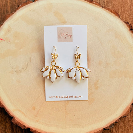 Lilie Earrings (White Dangle)